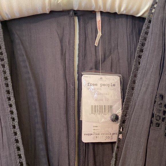 Free People grey tea time embroidered dress - Picture 3 of 5